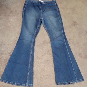 Free People Medium Blue Flare Jeans